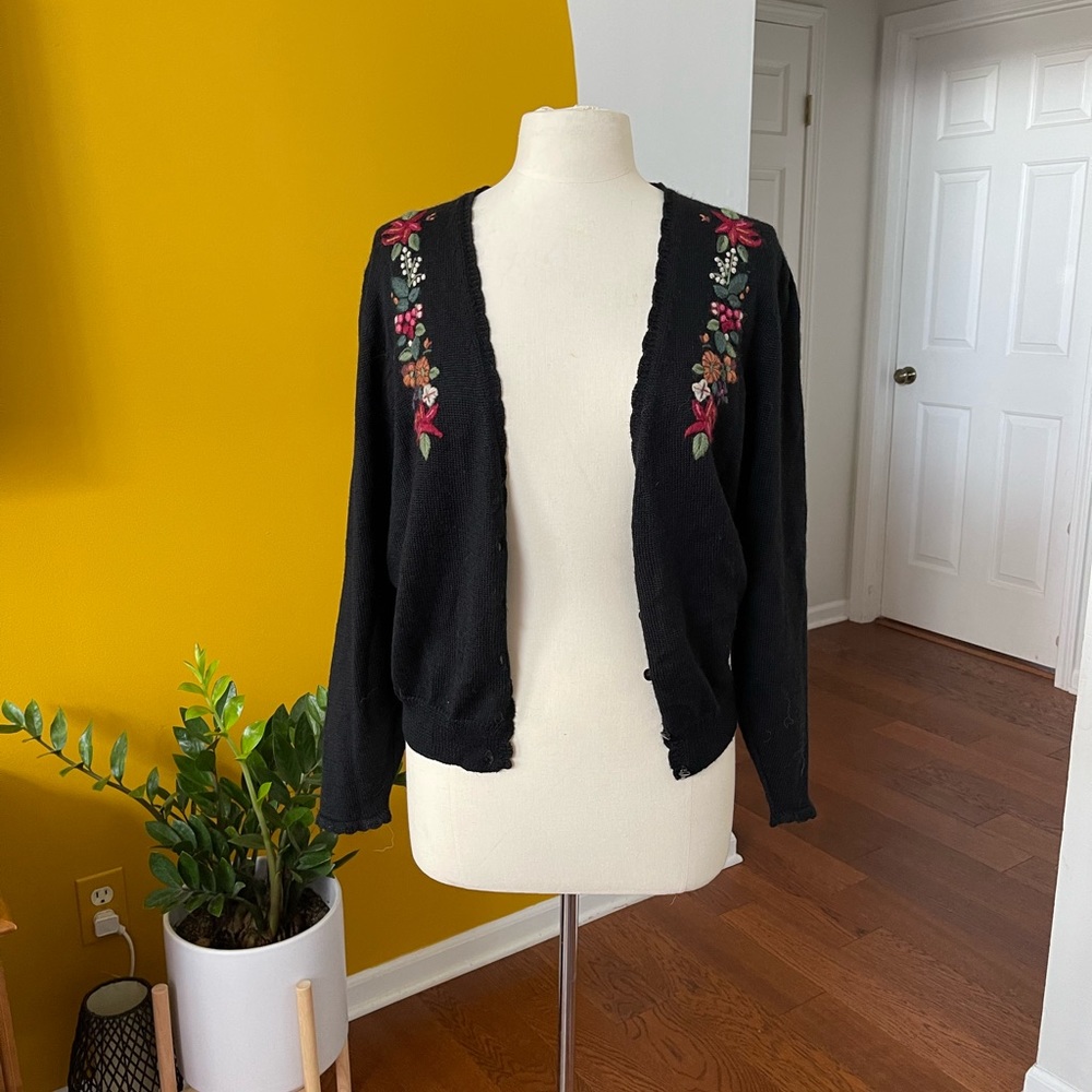 Vintage Embroidered Cardigan Sweater